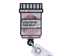 BEEFLYING Bobine de Badge d'Infirmière Rétractable Mignon pour Bouteille de Médicament, Porte-Badge avec Pince Crocodile Pivotante pour Bureau, École, Hôpital, Enseignant, Carte d'Identité