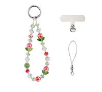 BEEFLYING Dragonne de Téléphone Tulipe Cordon Bijoux Telephone Portable Fleur Bracelet Téléphone Perles Breloques pour Appareil Photo Porte-clés Sac et Coque de Telephone