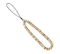 BEEFLYING Dragonne Pour Téléphone Portable Ornée de Perles de Cristal Lanière Pour Téléphone Portable et Appareil photo Bracelet en Perles de Verre Marron Scintillantes Pour Porte-clés Sac