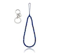 BEEFLYING Dragonnes de Poignet en Pierre Naturelle pour téléphone Charms de téléphone en Pierres précieuses de Lapis-Lazuli Corde de Longe Anti-Perte pour Porte-clés téléphone Suspendu