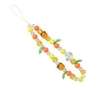 BEEFLYING Lanière de Téléphone en Perles Bracelet Porte-bonheur en Perles de KaKi Cristal Bracelet Pour Téléphone Portable Pour Porte-clés Appareil photo Sac Accessoires