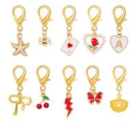 BEEFLYING Lot de 12 pendentifs pour chaussures de sport avec différents pendentifs, 30~32mm, Métal, Pas de pierre précieuse