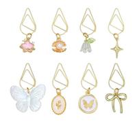 BEEFLYING Lot de 8 jolis trombones marque-pages pour planificateur, papillons
