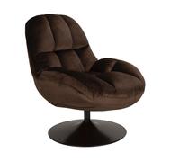 BEEFY - Fauteuil pivotant en velours marron Marron