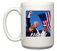 BeeGeeTees Donald Trump Coffee Fight Shot 2024 Tasse à thé de bureau (lutte, 445 ml)