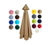 BEEGMA Toile de Rechange pour Parasol de 2.0/2.30/2.50/2.70/3.0m 6/8 Baleines Housse de Rechange Anti-UV Auvent de Rechange pour Parasol d'extérieur(Color:Brown,Size:3.0m/10FT-8Ribs)