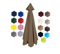 BEEGMA Toile de Rechange pour Parasol de 2.0/2.30/2.50/2.70/3.0m 6/8 Baleines Housse de Rechange Anti-UV Auvent de Rechange pour Parasol d'extérieur(Color:Dark Top,Size:3.0m/10FT-6Ribs)