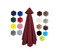 BEEGMA Toile de Rechange pour Parasol de 2.0/2.30/2.50/2.70/3.0m 6/8 Baleines Housse de Rechange Anti-UV Auvent de Rechange pour Parasol d'extérieur(Color:Burgundy,Size:3.0m/10FT-6Ribs)