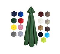 BEEGMA Toile de Rechange pour Parasol de 2.0/2.30/2.50/2.70/3.0m 6/8 Baleines Housse de Rechange Anti-UV Auvent de Rechange pour Parasol d'extérieur(Color:Dark Green,Size:3.0m/10FT-6Ribs)