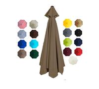 BEEGMA Toile de Rechange pour Parasol de 2.0/2.30/2.50/2.70/3.0m 6/8 Baleines Housse de Rechange Anti-UV Auvent de Rechange pour Parasol d'extérieur(Color:Dark Top,Size:3.0m/10FT-8Ribs)