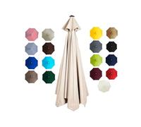 BEEGMA Toile de Rechange pour Parasol de 2.0/2.30/2.50/2.70/3.0m 6/8 Baleines Housse de Rechange Anti-UV Auvent de Rechange pour Parasol d'extérieur(Color:White,Size:3.0m/10FT-8Ribs)