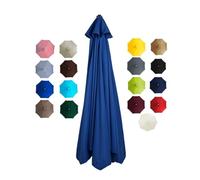 BEEGMA Toile de Rechange pour Parasol de 2.0/2.30/2.50/2.70/3.0m 6/8 Baleines Housse de Rechange Anti-UV Auvent de Rechange pour Parasol d'extérieur(Color:Blue,Size:3.0m/10FT-8Ribs)