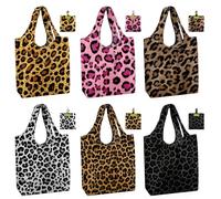 BeeGreen Lot de 6 grands sacs d'épicerie réutilisables avec poignées pour le travail, les voyages, les cadeaux, en polyester, lavables et réutilisables