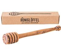 beegut Cuillère à miel en bois d'olivier fabriquée à la main en Tunisie pour un plaisir élégant du miel, emballage durable en papier d'herbe
