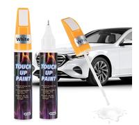 Beehero Lot de 2 stylos de retouche de peinture pour voiture - Noir brillant - 2 en 1 - Avec chiffon Nano Sparkle - 20 ml - Haut pouvoir couvrant - Séchage rapide - Pour voitures et motos (blanc