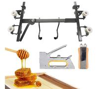 Beehive Frame Wire Tool Set, Honey Frame Threading Tendeur avec pistolet à clou manuel en acier inoxydable pour l'apiculture, outils essentiels pour l'entretien de la ruche