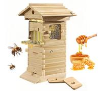 Beehive Starter Kit de démarrage - Configuration apicole complète avec fenêtre d'observation, bec à miel et maison d'abeille charpentier pour pollinisateurs