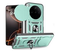 BEEJTUNY Coque pour Oppo Find X8 Pro avec Anneau 360°, Coque de Protection avec Cache Objectif, Étui de Protection Antichoc avec Support Magnétique. Vert
