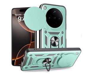 BEEJTUNY Coque pour Oppo Find X8 Pro avec Anneau 360°, Coque de Protection avec Cache Objectif, Étui de Protection Antichoc avec Support Magnétique. Vert