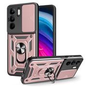 BEEJTUNY Coque pour Oppo Realme C75 4G avec Anneau 360°, Coque de Protection avec Cache Objectif, Étui de Protection Antichoc avec Support Magnétique. Or Rose