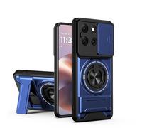 BEEJTUNY Coque pour Oppo Realme GT 7 5G/GT 7T 5G, Housse avec Support, Kickstand Case avec Anneau Rotatif 360°, Étui de Protection Robuste et Antichoc. Bleu