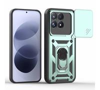 BEEJTUNY Coque pour Poco F9 Pro 5G avec Anneau 360°, Coque de Protection avec Cache Objectif, Étui de Protection Antichoc avec Support Magnétique. Vert