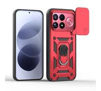 BEEJTUNY Coque pour Poco F9 Ultra 5G avec Anneau 360°, Coque de Protection avec Cache Objectif, Étui de Protection Antichoc avec Support Magnétique. Rouge