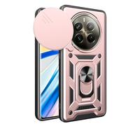 BEEJTUNY Coque pour Realme 12 Pro/Realme 12 Pro+ Plus avec Anneau 360°, Coque de Protection avec Cache Objectif, Étui de Protection Antichoc avec Support Magnétique. Or Rose
