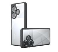 BEEJTUNY Coque pour Realme GT 6T 5G / Realme GT 6 5G Transparente, Housse Antichoc avec Robuste et Anti-Chute Étui, Coque Bumper Protection. Noir