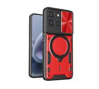 BEEJTUNY Coque pour Vivo X200 Pro avec Anneau Housse, Coque Magnétique avec Protection Caméra, Étui Antichoc avec Support Rotatif 360°. Rouge