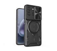 BEEJTUNY Coque pour Vivo X200 Pro avec Anneau Housse, Coque Magnétique avec Protection Caméra, Étui Antichoc avec Support Rotatif 360°. Noir