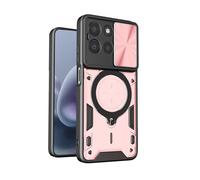 BEEJTUNY Coque pour Vivo X300 5G avec Anneau Housse, Coque Magnétique avec Protection Caméra, Étui Antichoc avec Support Rotatif 360°. Or Rose