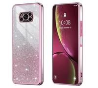 BEEJTUNY Coque pour Xiaomi Poco X3 Pro/Poco X3 NFC, Housse Transparente Souple et Belle avec Carte Pailleté, Étui Protection Bumper Léger, Case Antichoc Élégante. Rose