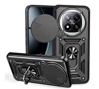 BEEJTUNY Coque pour Xiaomi Redmi Note 14 Pro+ Plus 5G avec Anneau 360°, Coque de Protection avec Cache Objectif, Étui de Protection Antichoc avec Support Magnétique. Noir