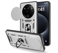 BEEJTUNY Coque pour Xiaomi Redmi Note 15 Pro+ Plus/Poco M8 Pro avec Anneau 360°, Coque de Protection avec Cache Objectif, Étui de Protection Antichoc avec Support Magnétique. Argent