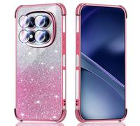 BEEJTUNY Coque pour Xiaomi Redmi Note 15 Pro+ Plus/Poco M8 Pro, Étui Transparente avec Carte Pailleté, Housse Protection, Case Antichoc avec Protection des Lentilles. Rose