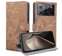 BEEJTUNY Étui Cuir pour Doogee Note 56/Note 56 Pro/56 Plus, Coque Antichoc avec Protection RFID, Coque à Fermeture Magnétique, Housse de Protection TPU Intégrée.Brun