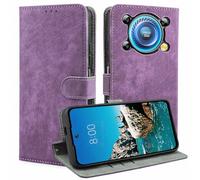 BEEJTUNY Étui Cuir pour Oukitel C60/C60 Pro, Coque Antichoc avec Protection RFID, Coque à Fermeture Magnétique, Housse de Protection TPU Intégrée.Violet