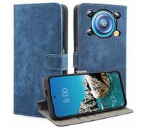 BEEJTUNY Étui Cuir pour Oukitel C60/C60 Pro, Coque Antichoc avec Protection RFID, Coque à Fermeture Magnétique, Housse de Protection TPU Intégrée.Bleu