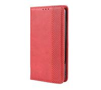 BEEJTUNY Housse Cuir pour ZTE Nubia Z60S Pro, Étui Portefeuille avec Antichoc Bumper, Coque Protection à Fermeture Magnétique, Housse Protection TPU. Rouge
