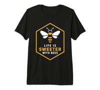 Beekeeper Nature Apiculture Life is Sweeter with Bees T-Shirt Haut de Gamme