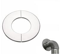 Beekeg Rosace pour tuyau de poêle, rosace de recouvrement en acier inoxydable, manchon de tuyau, accessoire de cheminée, coude de poêle, rosace, hotte de cheminée, plaque de base (DN 90 mm)