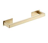 Beelee BA15601BG-40 Porte-Serviettes Autocollant en Acier Inoxydable pour Salle de Bain avec Barre Simple Motif carré Doré brossé 38,5 cm