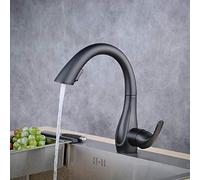 Beelee BLSS1749B Robinets d'évier de cuisine avec bec pivotant extractible à 360 °, poignée unique, robinet mitigeur monobloc de cuisine, pulvérisateur 2 fonctions, noir