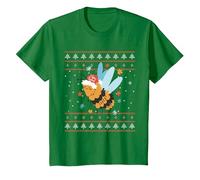 Beelieve Bonnet de Père Noël Assorti Motif Abeille T-Shirt, Enfant, Vert Kelly, 8 Ans