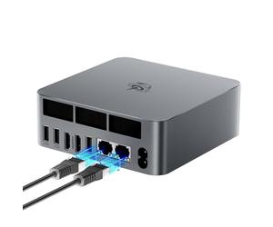 Beelink EQR7 Mini PC, AMD Ryzen 5 7535U Processor(6C/12T jusqu'à 4.5 GHz), 32GB LPDDR5 RAM 1TB M.2 2280 SSD, Mini Ordinateur 4K@60Hz Dual Affichage HDMI*2/Double LAN Gigabit, BT5.2, WiFi6