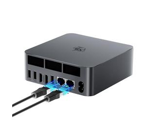 Beelink EQR7 Mini PC AMD, Ryzen 7735U(8C/16T jusqu'à 4,7Ghz), Mini Ordinateur 24GB LPDDR5 1TB M.2 PCIe4.0 SSD, 4K Dual Display,Dual HDMI, Dual 2.5G LAN,WiFi6, BT5.2