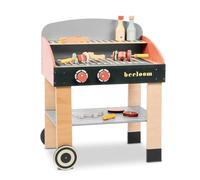 Beeloom - Cuisine Enfant BABYCUE en Bois Naturel avec Accessoires, Style Barbecue, Jeu d’Imitation pour Enfants dès 3 Ans, Design Portable et Minimaliste