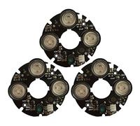 Beelooom 3pièces 3 Tableau IR LED Projecteur Infrarouge 3X IR LED Planche pour CCTV Cameras Vision Nocturne (Diametre de 53mm), 750026736