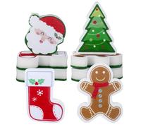 Beelooom 8 PCS Éponges de Noël pour la Cuisine, Éponges à Double Face comme Indiqué, Éponge pour Laver la Vaisselle Père Noël Sapin de Noël Bonhomme en Pain D'Épices